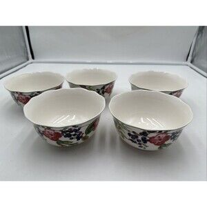 Lot If 5 Charter Club WILD FLOWERS Cereal Fruit Bowls